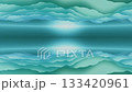 Turquoise layered waves abstract animation 133420961
