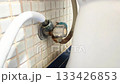 water dripping from toilet inlet pipe 133426853