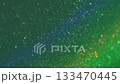 Defocused glint. Color light flare. Blur green blue illuminated gleam neon rainbow shimmer texture floating on abstract art background. 133470445