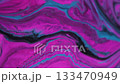 Ink blend. Paint stream. Defocused blue pink purple color flow chemical liquid texture pour on abstract creative acrylic background. 133470949
