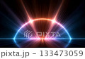 Futuristic neon burst with flickering radiant arcs 133473059