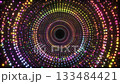 Seamless loop video of colorful particles rotating like a vortex 133484421