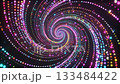 Seamless loop video of colorful particles rotating like a vortex 133484422