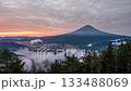 Timelapse of Lake Kawaguchi and Mt. Fuji at dawn from Shindo Pass in autumn 133488069