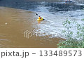 Tourism and microadventure clip an inflatable kayak passes a river section soft light eco tourism proper gear camera movement smooth useful for travel blogs agencies and social media 133489573