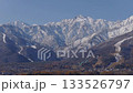 Hakuba Mountains in early winter, Hakuba Village, Nagano Prefecture (aerial shot by drone) 133526797