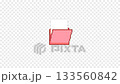 Loop icon of paper going in and out of a pixelated folder, transparent background, pink 133560842