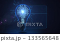 Artificial intelligence light bulb innovation with circuit board 133565648