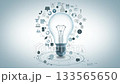 Light bulb inspiring innovation and new ideas 133565650