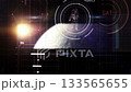 Futuristic space exploration control panel monitoring astronaut in spacesuit 133565655