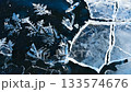 Close-up footage of ice crystals and their surfaces cracking and shattering [Generative AI] 133574676