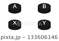 ABXY按鍵動畫。圓柱形遊戲切換介面，適用於教學課程。 133606146