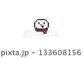 8-bit pixel art sad snowman surprised. looped animation 4k 30fps 133608156