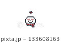 8-bit pixel art snowman in love emoji with bouncing heart. looped animation 4k 30fps 133608163