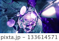 Futuristic abstract flight through a glowing purple and teal crystalline wormhole with swirling energy and particles. Futuristic abstract flight through a glowing purple and teal crystalline wormhole with swirling energy and particles. 133614571