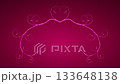 Pink Valentine Romantic Heart Flourish Border on Gradient Background 133648138
