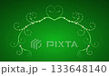 Green Valentine Romantic Heart Flourish Border on Gradient Background 133648140