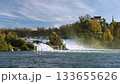 Autumn scenery of the Rhine Falls and Laufen Castle in Neuhausen, Schaffhausen, Switzerland 133655626