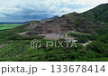 Aerial View of Mountain Excavation and Heavy Machinery 133678414