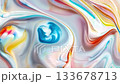 Blurred Background with Chaotic Multicolored Paint Stains on Liquid Blurred Background with Chaotic Multicolored Paint Stains on Liquid 133678713