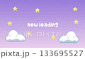 Looping pixelated cloud and star background, purple 133695527