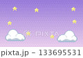 Looping pixelated cloud and star background, purple 133695531