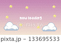 Looping pixelated cloud and star background, pink 133695533