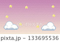 Looping pixelated cloud and star background, pink 133695536