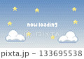 Looping pixelated cloud and star standby screen background, blue 133695538