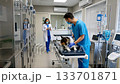 Vet and nurse care for dog in modern clinic. Ai generated 133701871