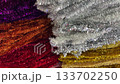 Christmas multicoloured tinsel background. 4K vertical footage. 133702250