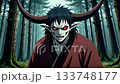 Encounter with a powerful anime demon in a mysterious forest at twilight 133748177