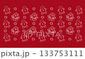 Seamless loop animation. Christmas pattern with gingerbread man, house and stars background. 133753111