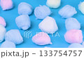 A close-up video of colorful cotton balls 133754757