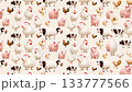 Animated farm animals pattern moving vertically 133777566