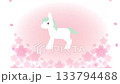 白馬和櫻花動畫循環 133794488