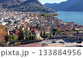 Panoramic aerial view of Lugano city and Lake Lugano. Lugano, Ticino, Switzerland 133884956