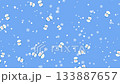 Snowman and falling snow (blue background) 133887657