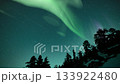aurora green over alpine mountain peak 133922480