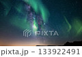 aurora and milky way galaxy summer south sky time lapse sunrise simulated northern lights 133922491