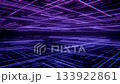 Looped cyberspace background with flying through a glowing neon lines forming a futuristic grid. Digital pattern landscape with blue, pink and purple lights for technology or science fiction. 4K 60fps 133922861