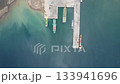 Aerial view of a sea pier with moored ships. Sea port 133941696