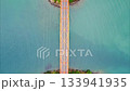 Aerial view of a road bridge between tropical islands 133941935