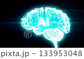 AI Brain With Glowing Neural Lines On Futuristic Dark Background. Concept Of Artificial Intelligence, High-Tech Innovation, Machine Learning, And Digital Brain Visuals For Tech-Savvy Content Creation 133953048