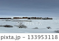 The ski town of Gudauri, houses against the backdrop of snow-capped mountains 133953118