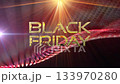 Black Friday Glow golden text shine light effect with flare light on top cinematic title animation on black abstract background   133970280