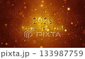 Congratulatory Christmas video card. Decorative gold title, confetti. Artistic intro (introductory template). Quick Time, h264, 16-bit color, highest quality. 3D animation. Smooth gradation of color,  133987759