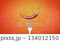 Red hot chili pepper stuck on the fork around of differents forks, 134012150