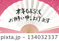 折扇展開的3D動畫 - 2個動作 - 新年快樂 - 櫻花暴雪 134032337