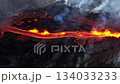 Eruption of an Active Volcano With Lava Flow from Crater 134033233